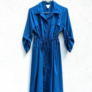 Maternity button-down 3/4 sleeve shirt dress